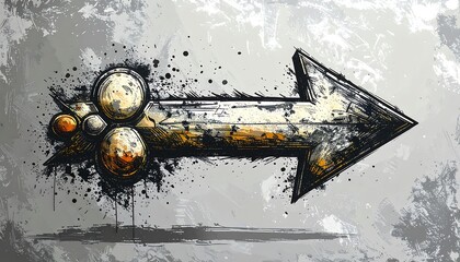 Abstract arrow graphic on textured background