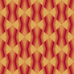 Abstract seamless red geometric pattern features a vintage triangle mosaic design texture, perfect for wallpaper or backdrop tile decoration
