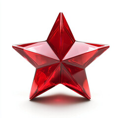Red Crystal Star Shape on White Background for Decorative Use