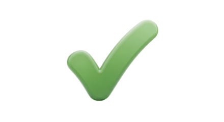 Green check mark icon illustration isolated PNG with Transparent Background