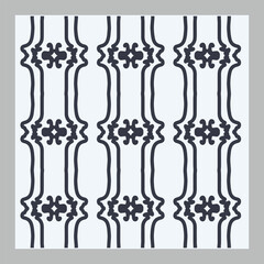 Curved Elegance a repeating curved pattern with ornaments resembling braces.
