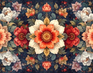 Opulent Floral Rhapsody in Deep Hues