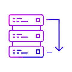 Fototapeta premium Server data center icon representing technology and data management, minimalist design 