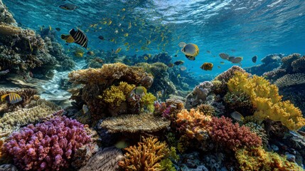 Fototapeta premium Colorful coral reef underwater scene