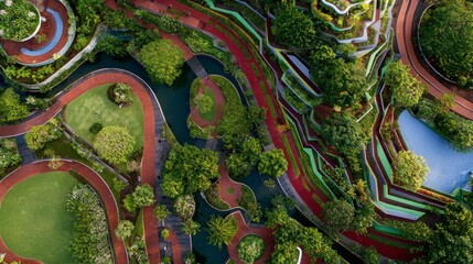 Obraz premium Colorful elevated garden landscape