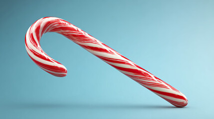 Candy Cane with Red Stripes Festive Christmas Sweet Icon on Transparent Background