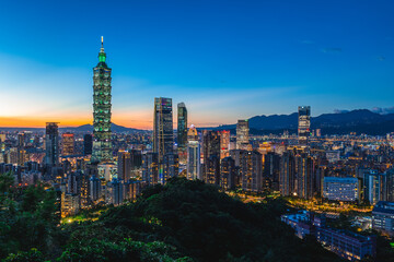 Fototapeta premium Scenery of Taipei city, the capital of Taiwan