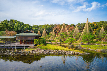 Scenery of Shirotori Garden, a Japanese garden in nagoya, japan