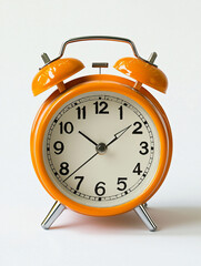 Bright Orange Alarm Clock with Classic Design and Simple Dial