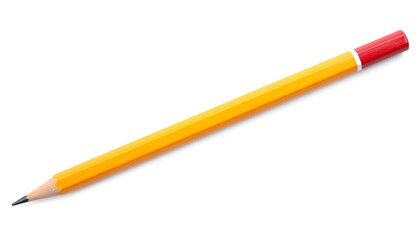 Yellow pencil on white
