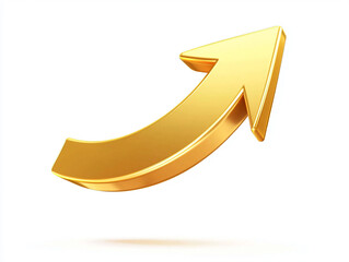 Shiny Golden Arrow Pointing Upward as Symbol of Growth and Success