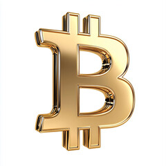 Golden Bitcoin Symbol for Cryptocurrency and Investment Themes