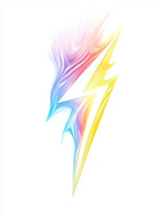 Colorful Abstract Lightning Bolt Design on White Background