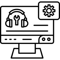 Computer Support Outline Icon