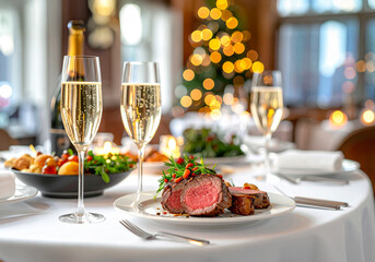 クリスマスのディナーテーブル