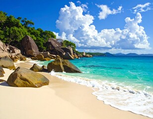 Paradise Beachscape with Pristine Turquoise Waters