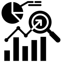 Market research icon for market research, website, application, printing, document, poster design, etc