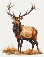 Majestic stag in autumnal landscape