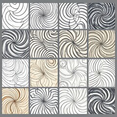 Abstract pattern set of swirling lines