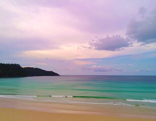 Fototapeta premium Serene beach scene at sunset