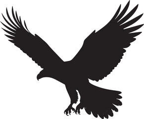 Obraz premium Flying Eagle Silhouette Vector Illustration