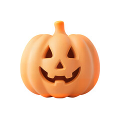 halloween pumpkin 3d style isolated on transparent background
