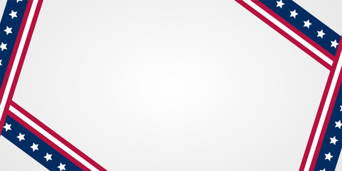 US flag background with empty space for text. Design for banners, posters, greeting cards, social media.