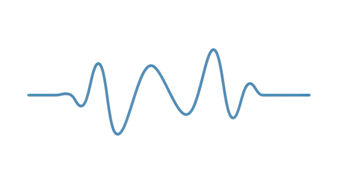 Blue sound wave graph isolated on white background