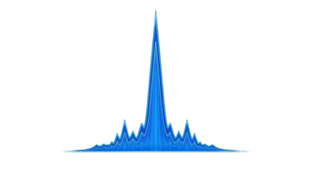 Blue spectrum graph visualization on white background