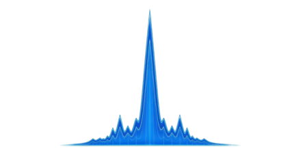 Blue spectrum graph visualization on white background