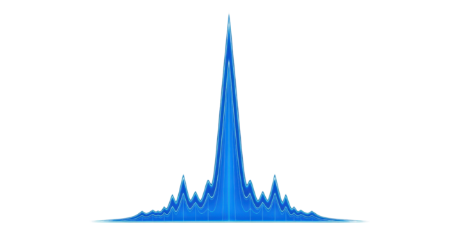 Blue spectrum graph visualization on white background - Powered by Adobe