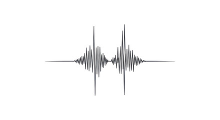 Sound wave form on white background