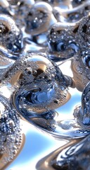 Abstract metallic, liquid-like forms