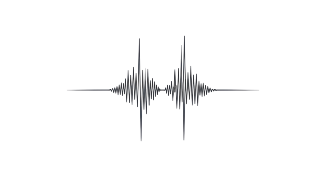 Sound wave form on white background