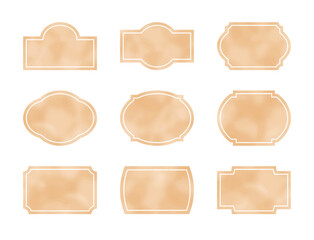 オレンジ水彩のフレーム枠