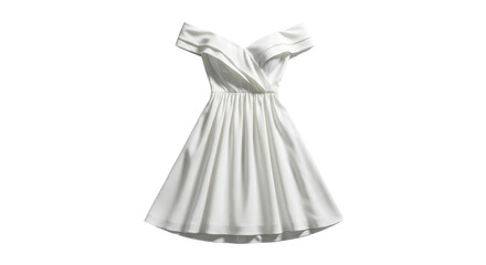 Elegant white dress for special occasion isolated PNG with Transparent Background