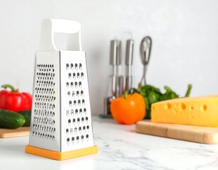 Kitchen grater on marble countertop