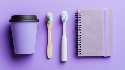 Purple Aesthetic, Coffee Cup, Bamboo Toothbrush, Electric Toothbrush, Notebook