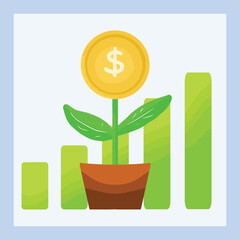 a  bussines final growth invest vector