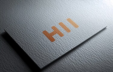 Close-up of textured business card with embossed metallic letters on a dark surface conveying professionalism and elegance