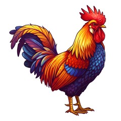 Fototapeta premium Vibrant rooster illustration