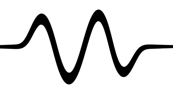 Abstract simple black sine wave on white background