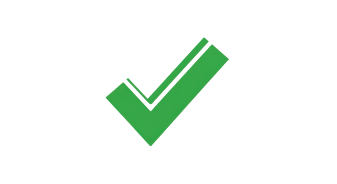 Green check mark on white background