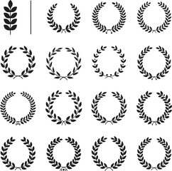 Symbol of Honor: A meticulously curated collection of laurel wreaths, symbolizing victory, achievement, and recognition, ideal for representing honor and excellence.