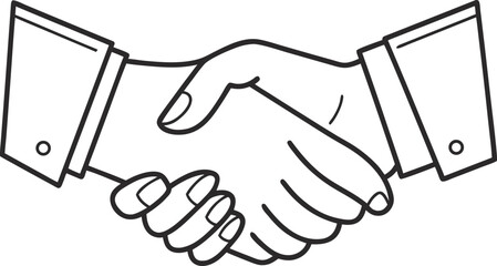 Businessman hand and hand shake vector illustration for business partnership agreement