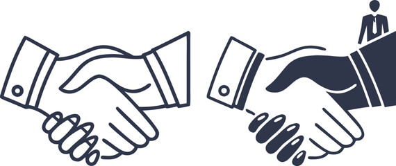 Obraz premium Handshake vector illustration depicting a business agreement and partnership success concept