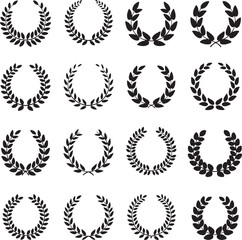 Obraz premium Laurel Wreaths: A collection of elegant laurel wreaths, each one a symbol of achievement, victory, and honor, perfect for designs related to success and triumph.