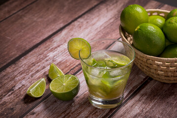 Traditional Brazilian Caipirinha with Lime and Cachaça