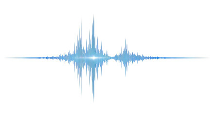 Blue waveform sound visualization for audio music concept isolated PNG with Transparent Background