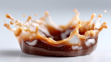 Chocolate Crown Splash Isolated on White Background for Food Photography